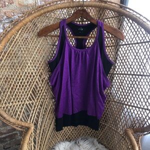 Purple and Black Women's Tank Top